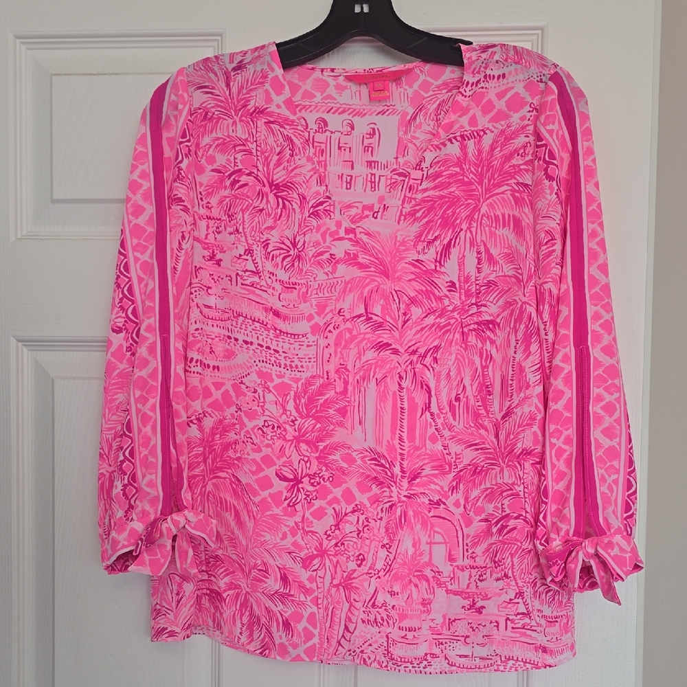 Lilly Pulitzer Pink Tropical Blouse